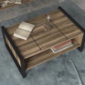 Dekorister Exclusive Lost Metal Orta Sehpa Ceviz thumbnail 4