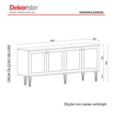 Dekorister Exclusive Ravenna Konsol Beyaz-Mermer - 7