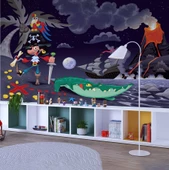 Korsan Adası Gece Çocuk Odası Duvar Kağıdı Baskı thumbnail 1