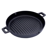 SÜREL 30CM YUVARLAK BOMBE DÖKÜM IZGARA TAVA MAT SİYAH - 1