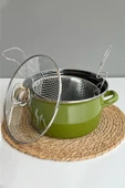 Nishev.com Evini Sev Milano Kızartma Tenceresi Zeytin Yeşili 22 cm 4,5 lt - 2