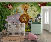 Hayvanat Bahçesi Çocuk Odası Duvar Kağıdı Baskı thumbnail 2