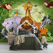 Hayvanat Bahçesi Çocuk Odası Duvar Kağıdı Baskı thumbnail 4