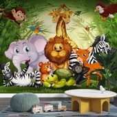 Hayvanat Bahçesi Çocuk Odası Duvar Kağıdı Baskı thumbnail 3