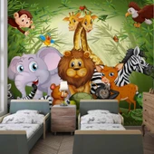 Hayvanat Bahçesi Çocuk Odası Duvar Kağıdı Baskı thumbnail 1