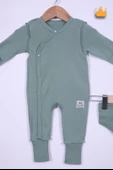 Babyhola 48cm Prematüre Serisi %100 Pamuk Dıştan Dikişli Boydan Çıtçıtlı Tulum Bere Önlük Takım 22432 - 6