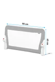 Wellgro 90*65 cm Gri Yatak Bariyeri, Çocuk Yatak Korkuluğu - 2