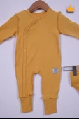 Babyhola 48cm Prematüre Serisi %100 Pamuk Dıştan Dikişli Boydan Çıtçıtlı Tulum Bere Önlük Takım 22432 - 5