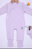 Babyhola 48cm Prematüre Serisi %100 Pamuk Dıştan Dikişli Boydan Çıtçıtlı Tulum Bere Önlük Takım 22432 - 4