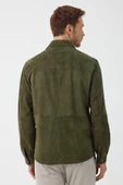Fiorenzo Yeşil Nubuk Deri Gömlek - 3