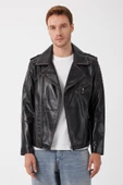 Franco Siyah Vintage Deri Mont - 2