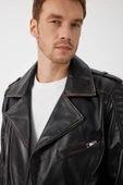 Franco Siyah Vintage Deri Mont - 5