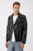 Franco Siyah Vintage Deri Mont - 1