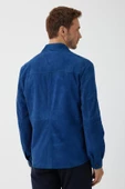 Fiorenzo Mavi Nubuk Deri Gömlek - 5