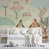 Penguen Parkı Çocuk Odası Duvar Kağıdı Baskı thumbnail 4