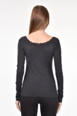 DRR Moda Yaka Dantelli Büzgülü Reglan Kol Bluz - 7