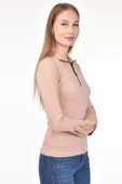 DRR Moda Fermuarlı Yarım Balıkçı Yaka Uzun Kol Bluz - 5
