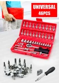 49 Parça Mini Lokma Takımı Otomatik Cırcırlı 1/4"  Pense Kargaburun Yankeski Kombinasyon Alet Seti - 5