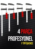 5 Parça Portek Masa Tezgah Mengenesi 80mm  F Tipi Ahşap Çelik Mobilyacı İşkencesi Kıskaç İşkence - 3