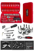 46 Parça Mini Lokma Takımı Otomatik Cırcırlı 1/4" Wrench Set Yüksek Kalite Kombinasyon Alet Seti - 1