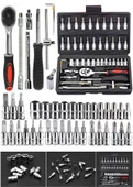 49 Parça Mini Lokma Takımı Otomatik Cırcırlı 1/4"  Pense Kargaburun Yankeski Kombinasyon Alet Seti - 2