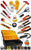 Lüks Combo Seri 36Pcs Full Takım PenseYankeski,Tornavida Set,3 Metre ,Çekiç,Eldiven Combo Seti Takım - 4