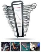 FULL TAKIM Tam Profesyonel  Chrome Vanadium Çelik 21PCS (6-32) Kombine Açık Ağız-Yıldız Anahtar Set thumbnail 2