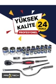 Profesyonel Metal Kutulu 24 adet/takım Cırcır Kollu Aracı Set Oto Mekanik Lokma Set - 2