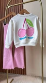 Kiraz Baskılı Sweatshirt Alt 2'li Takım - 3