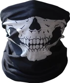 Siyah Renk Dikişsiz Çok Fonksiyonlu Çene Kafatası Yüz Maskesi Baf Buff Bandana Boyunluk Bileklik - 2