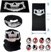 Siyah Renk Dikişsiz Çok Fonksiyonlu Çene Kafatası Yüz Maskesi Baf Buff Bandana Boyunluk Bileklik - 3
