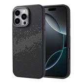 Gpack Apple iPhone 16 Pro Max Kılıf Karbon Fiber Dizaynlı Magsafeli Vave Kapak - 2