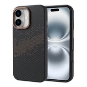 Gpack Apple iPhone 16 Kılıf Karbon Fiber Dizaynlı Magsafeli Vave Kapak thumbnail 1