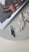 925 ayar gümüş siyah inci küpe - 3