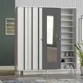 VİLZA SÜRGÜ KAPAKLI AYNALI PORTMANTO VESTİYER - 3