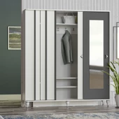 VİLZA SÜRGÜ KAPAKLI AYNALI PORTMANTO VESTİYER - 2