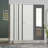 VİLZA SÜRGÜ KAPAKLI AYNALI PORTMANTO VESTİYER - 1