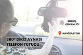 Cosmostech Araç Dikiz Aynası Telefon Tutucu Standı 360° Derece Ayarlanabilir, Masaüstü, Koltuk Arkası Telefon Tutacağı Car Holder - 4