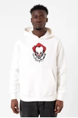 Pennywise Face Beyaz Erkek 3ip Kapşonlu Sweatshirt thumbnail 1