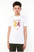 24 Şampiyonluk Beyaz Çocuk Bisikletyaka Tshirt - 1