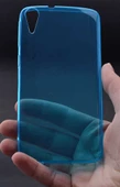 HTC Desire 828 Kılıf Ultra İnce Silikon Kapak Mavi - 1