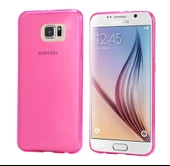 Samsung Galaxy S6 Kılıf Ultra İnce Silikon Kapak 0.2 mm Pembe - 1