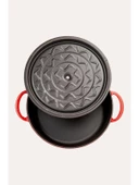 Sürel Kırmızı Demir Döküm Sığ Tencere 24 cm - 3