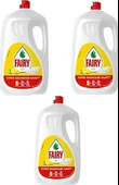 Fairy 2600 ml 3'lü Limon Kokulu Sıvı Bulaşık Deterjanı - 1