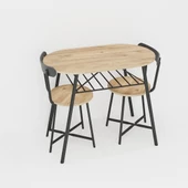 Eportatif 2 Kişilik Mutfak Bahçe Masa Sandalye Seti Çam 1465 thumbnail 4