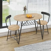 Eportatif 2 Kişilik Mutfak Bahçe Masa Sandalye Seti Çam 1465 thumbnail 3