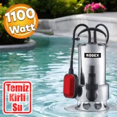 Temiz Kirli Su Pompası Alüminyum Gövdeli 1100 W Elektirikli Dalgıç Atık Logar Lağım Boşaltma Sulama thumbnail 1