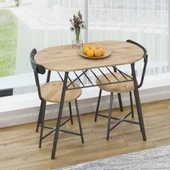 Eportatif 2 Kişilik Mutfak Bahçe Masa Sandalye Seti Çam 1465 thumbnail 1