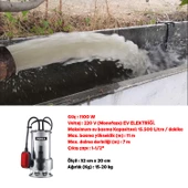 Temiz Kirli Su Pompası Alüminyum Gövdeli 1100 W Elektirikli Dalgıç Atık Logar Lağım Boşaltma Sulama thumbnail 2