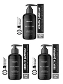 NEDOX 3 Adet Yıpranmış Saçlar Için Keratinli Saç Bakım Şampuanı 500 ml - 1